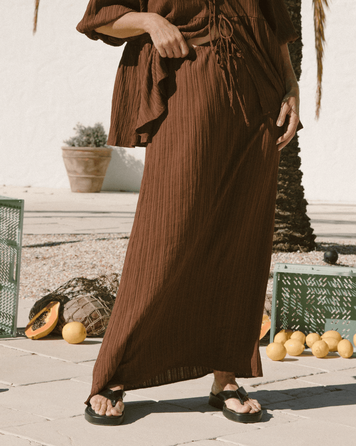Lacey Skirt | Brown Crepe