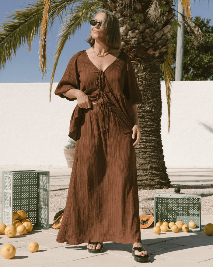 Lacey Skirt | Brown Crepe