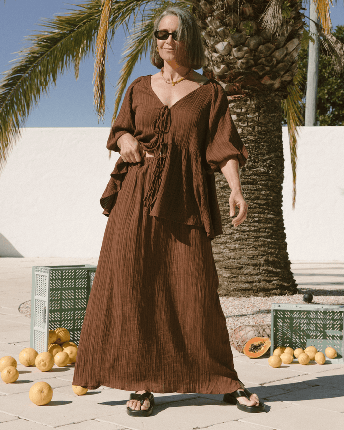 Lacey Skirt | Brown Crepe