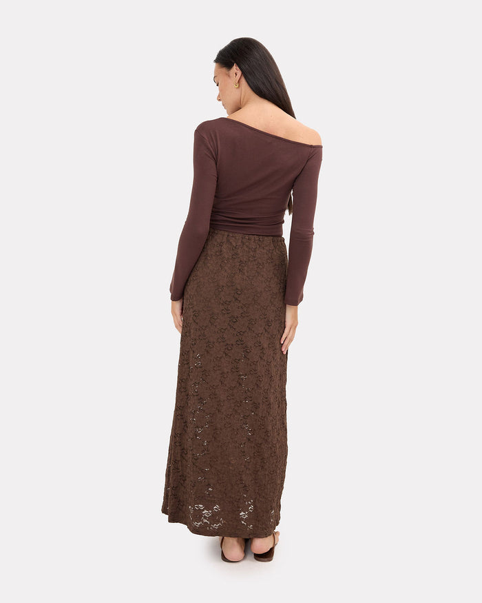 Lacey Skirt in Chocolate Lace | Size Inclusive AU 6-26 | The Lullaby Club
