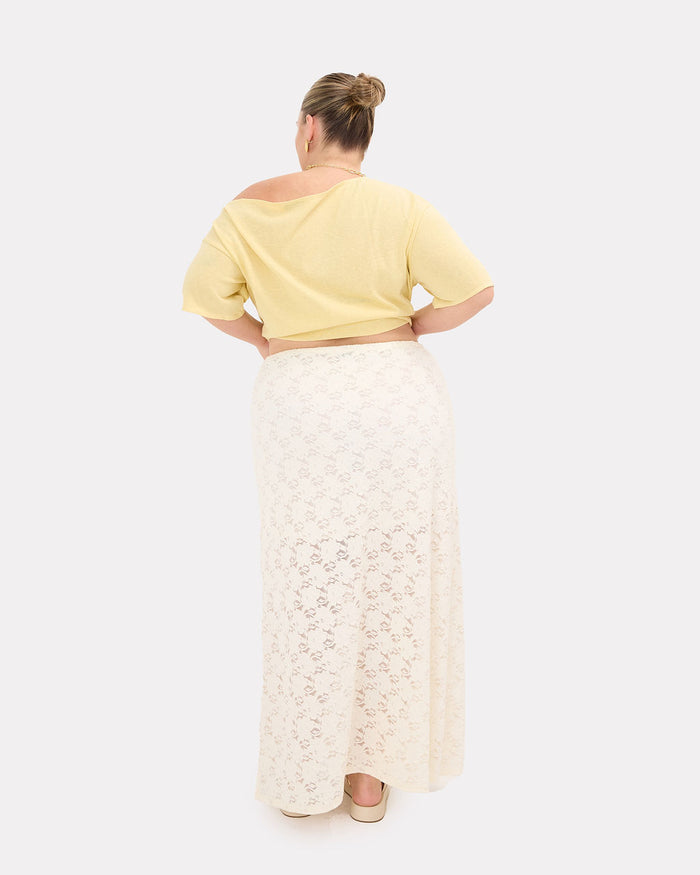 Lacey Skirt in Cream Lace | Drawstring Waist | The Lullaby Club