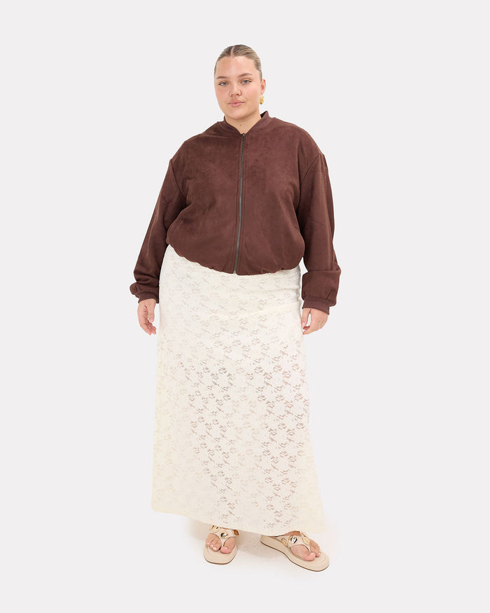 Lacey Skirt in Cream Lace | Adjustable Waistband | The Lullaby Club