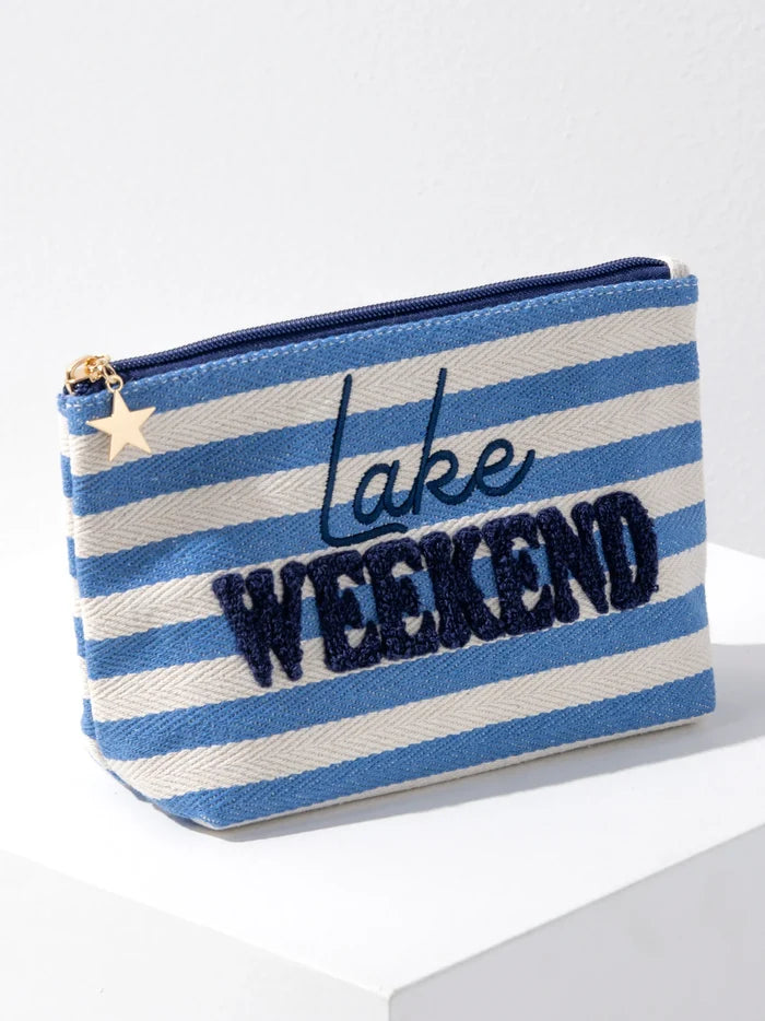 Lake Weekend Large Zip Pouch - Greige Goods