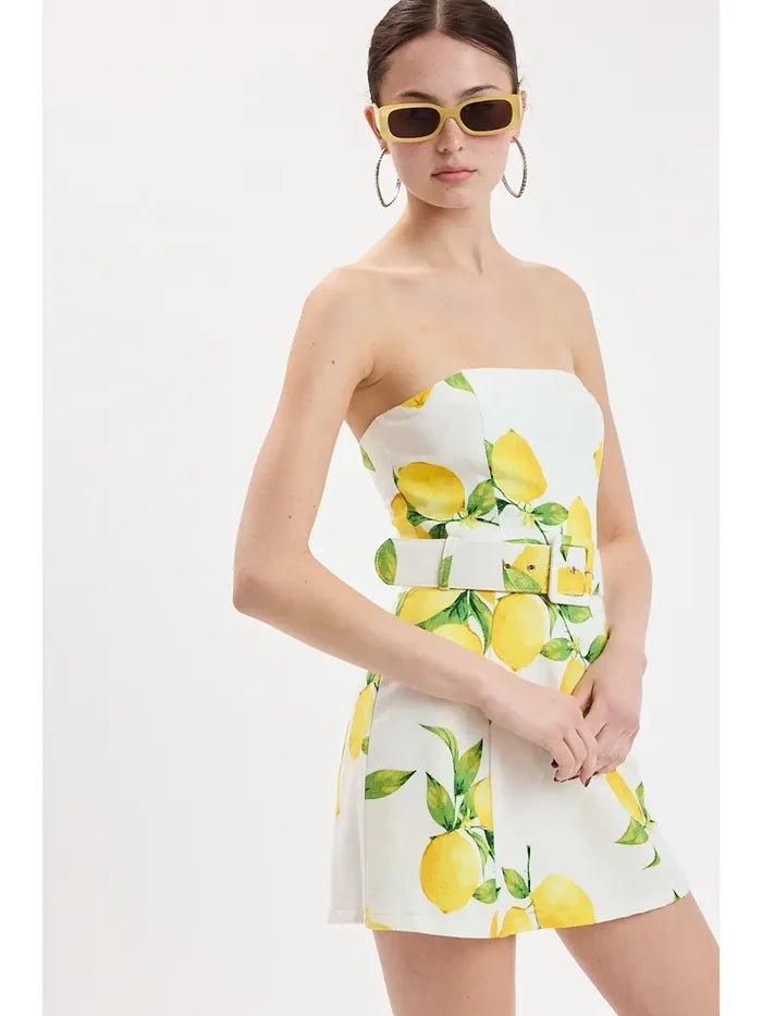 Lemon Fit-in Mini Dress - Greige Goods