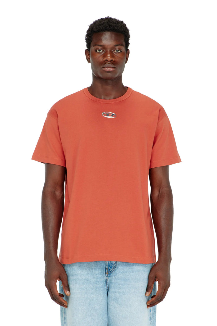 Light cotton T-shirt with metallic Oval D logo
