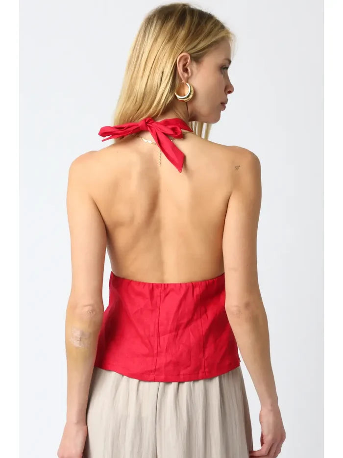 Linen Halter Top