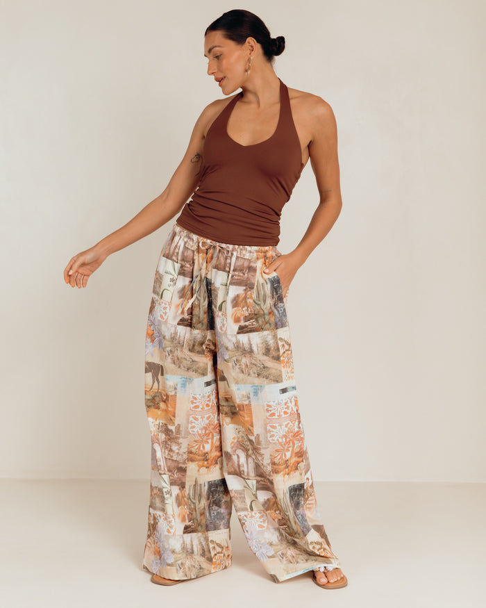 Lola Pants in Meadow Muse - Wide Legged Elastic Pants - The Lullaby Club