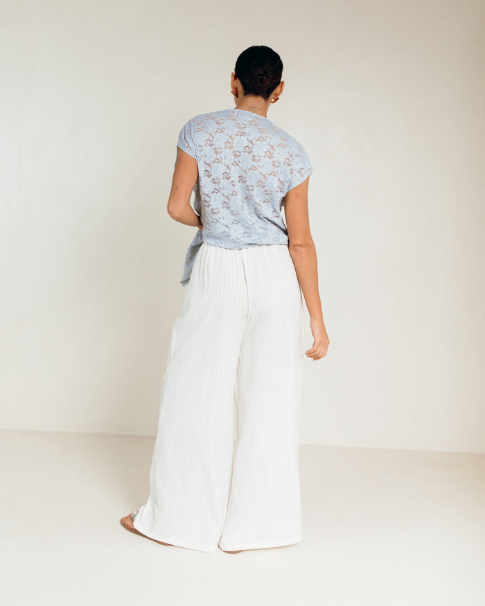 Lola Pants in White Pinstripe - Size Inclusive Fashion AU 6-26 - The Lullaby Club