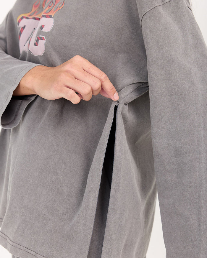 Long Sleeve Essentials Tee in Rebel Heart - Breastfeeding Access - The Lullaby Club