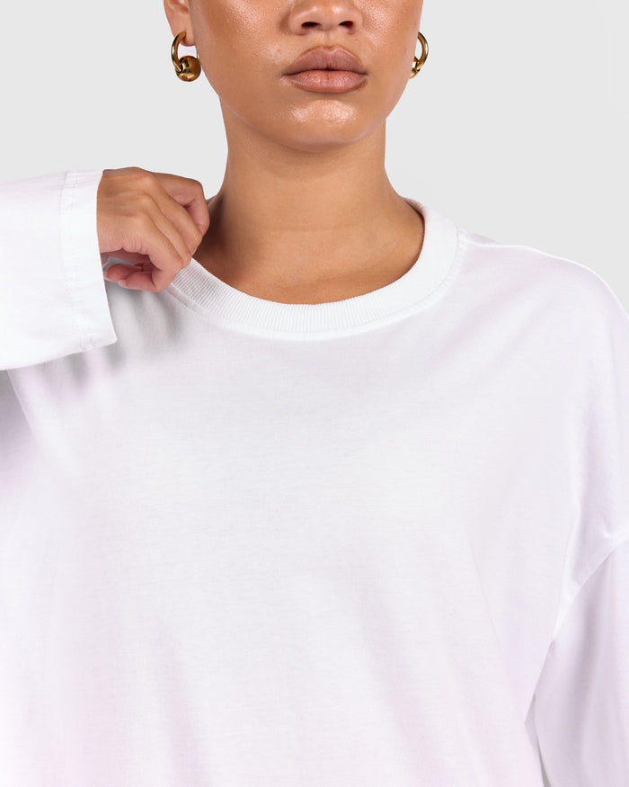 Long Sleeve Essentials Tee | White