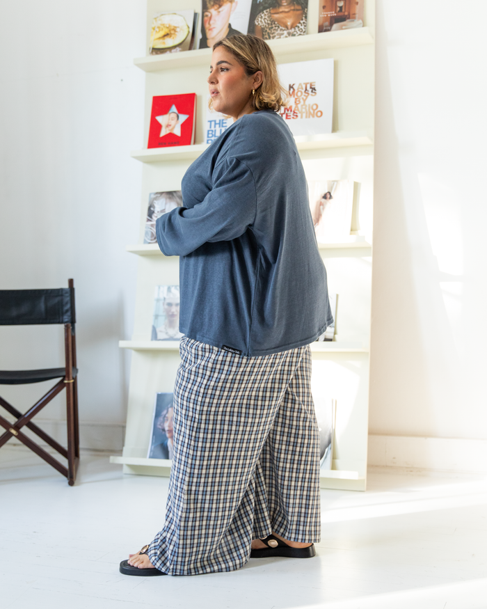 Long Sleeve Essentials Tee in Navy Knit - Size Inclusive Fashion AU 6-26 - The Lullaby Club