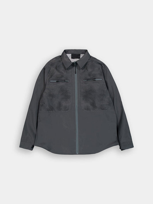 LONG SLEEVE LASER CUT SHIRT TOP Alpha Industries CHARCOAL XS