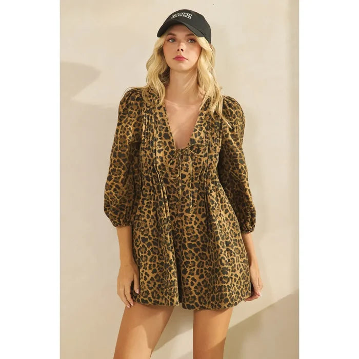 Long Sleeve Romper - Greige Goods