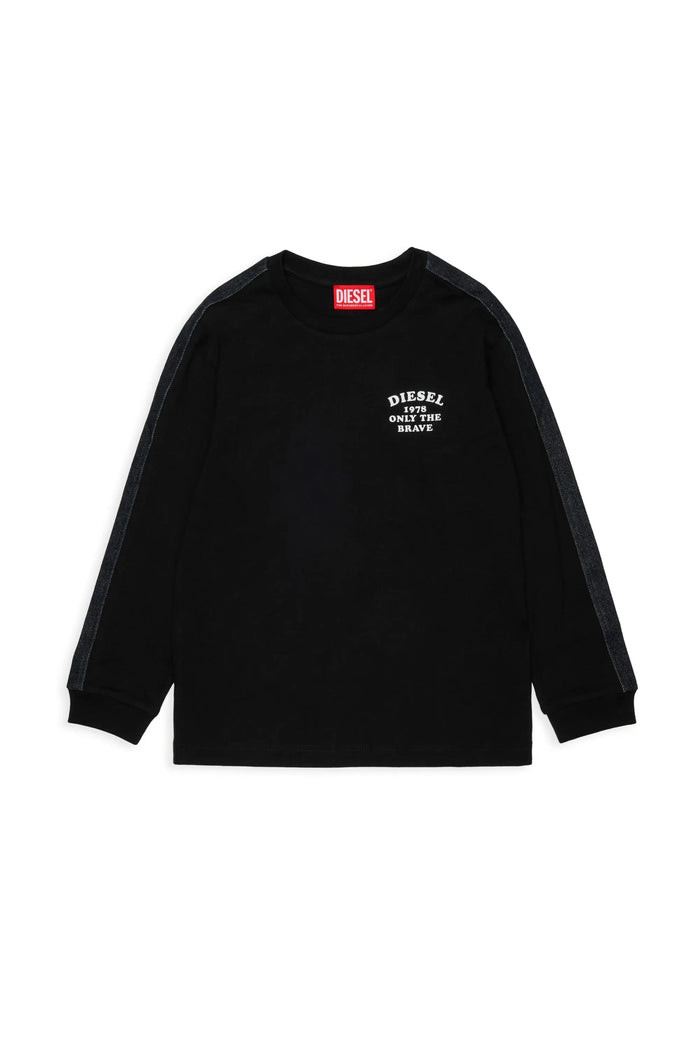 Long-sleeve T-shirt with logo and contrast bands