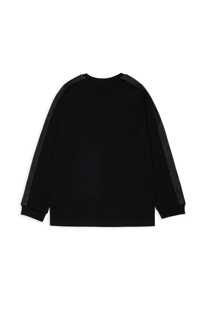 Long-sleeve T-shirt with logo and contrast bands