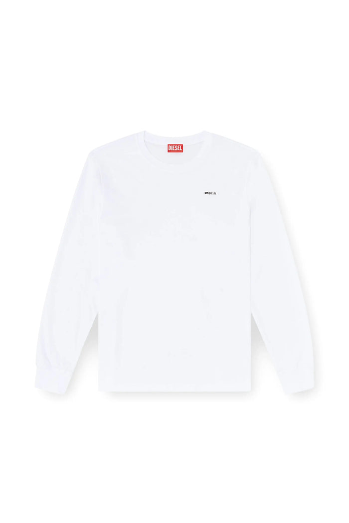 Long-sleeve T-shirt with metal logo plaque
