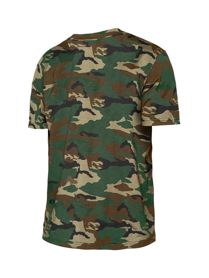 Los Angeles Dodgers X Alpha Industries MA-1 New Era T-Shirt, Green Brown Tan Camouflage, Short Sleeves.