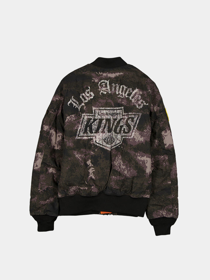 LOS ANGELES KINGS X ALPHA X NEW ERA MA-1 BOMBER JACKET (BLACK CAMO) OUTERWEAR Alpha Industries