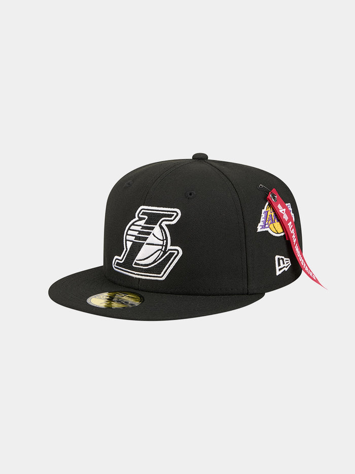 LOS ANGELES LAKERS X ALPHA X NEW ERA 59FIFTY FITTED CAP HAT Alpha Industries BLACK 7 1/8
