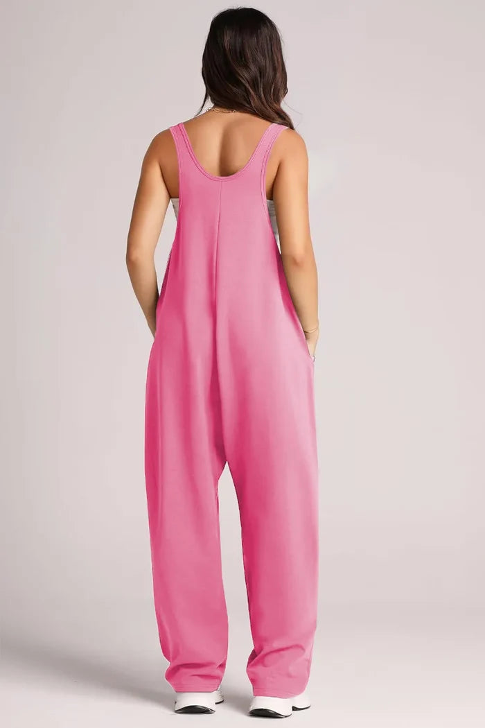 Lovelet V-Neck Wide Strap Overalls