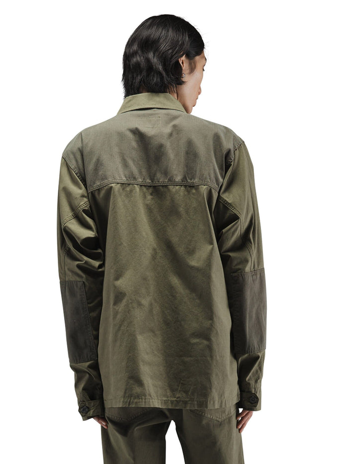 Alpha Industries LS P-44 Overshirt, olive green, outer pockets, MA-1 closure.