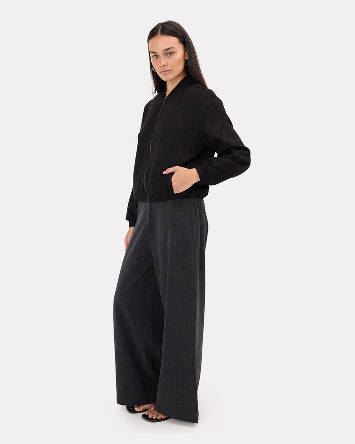 Lucia Bomber in Black | Size Inclusive Maternity Wear | The Lullaby Club