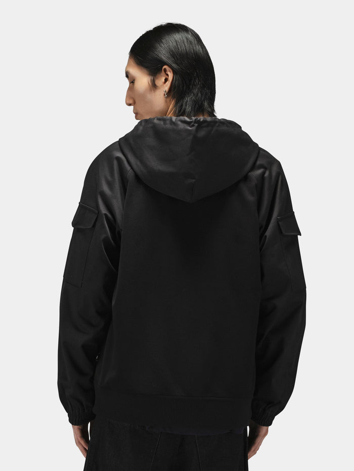Alpha Industries M-65 Zip Up Hoodie in black with zip closure.