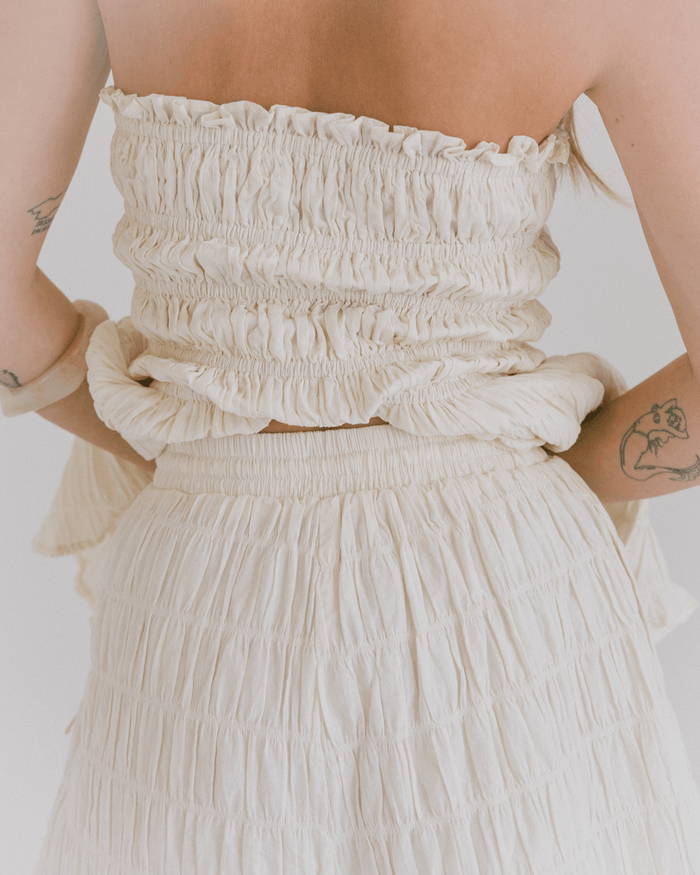Matilda Shorts | Beige Seersucker