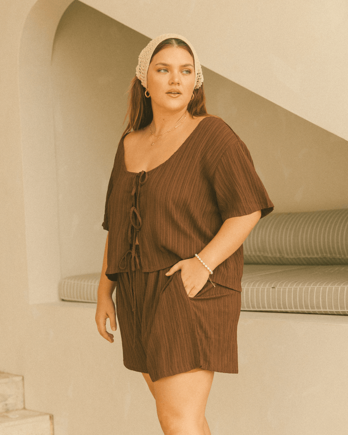 Matilda Shorts | Brown Crepe