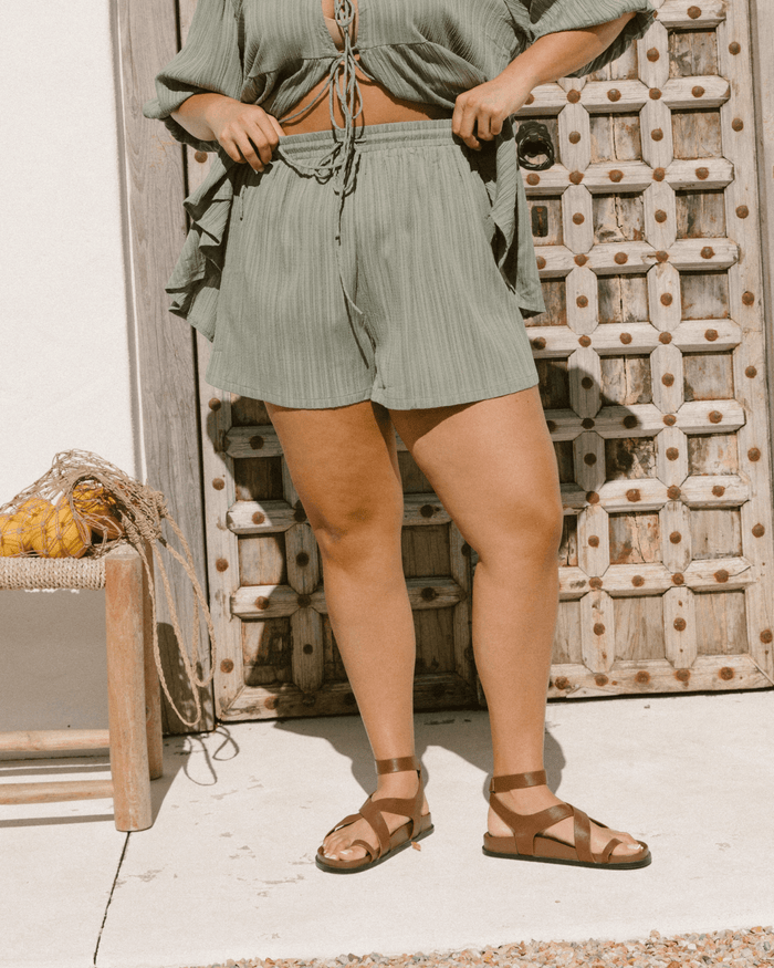 Matilda Shorts | Green Crepe