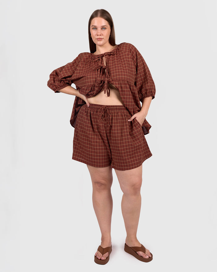 Matilda Shorts | Maple Gingham