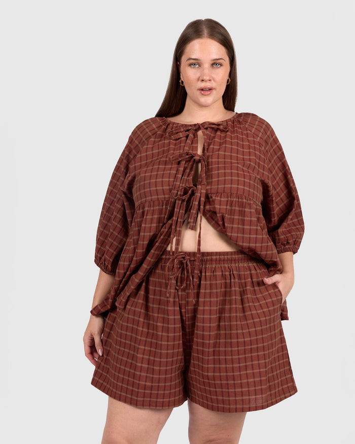 Matilda Shorts | Maple Gingham