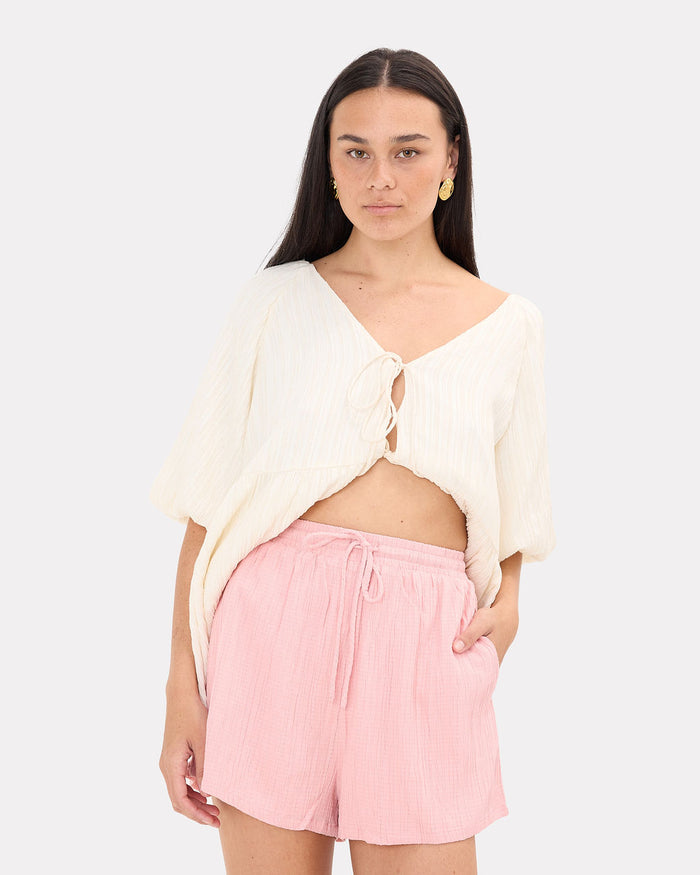 Matilda Shorts in Pink Crepe - Size Inclusive AU6-26 - The Lullaby Club
