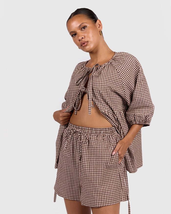 Matilda Shorts | Toffee Gingham