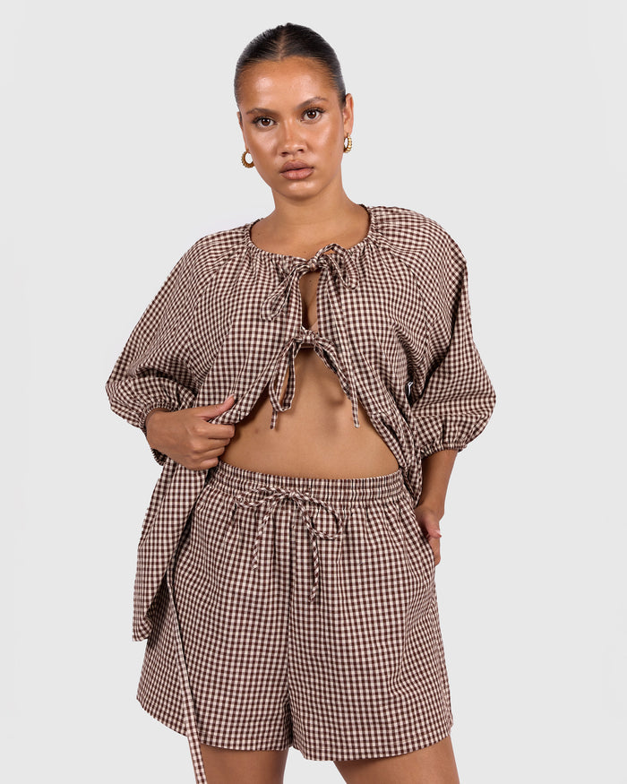 Matilda Shorts | Toffee Gingham