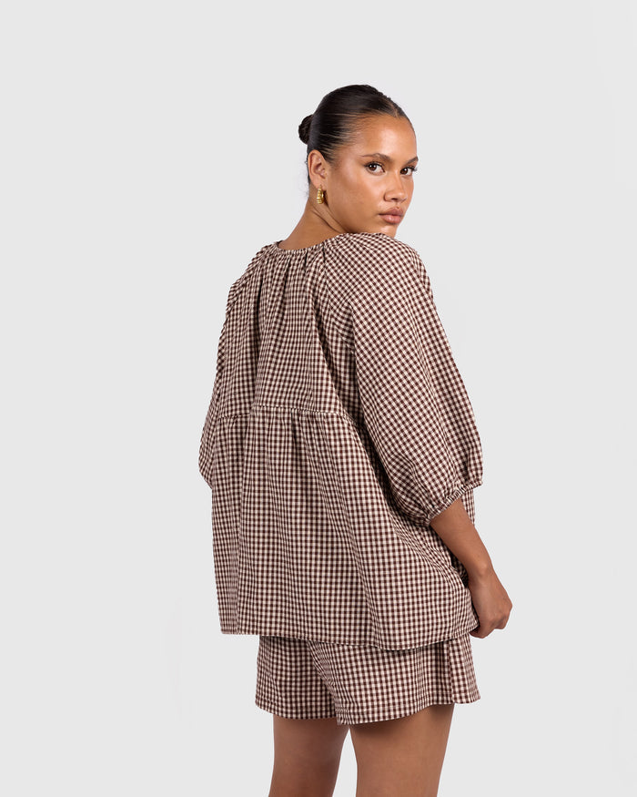 Matilda Shorts | Toffee Gingham