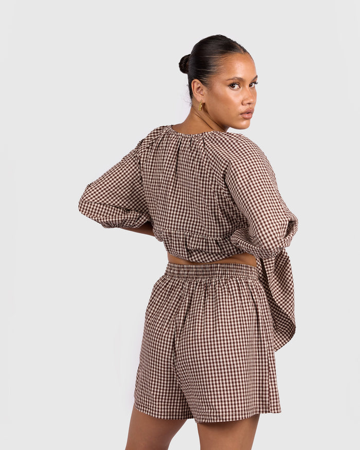 Matilda Shorts | Toffee Gingham