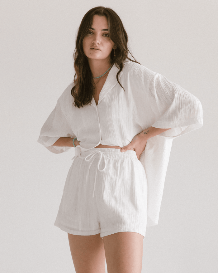 Matilda Shorts | White Crepe