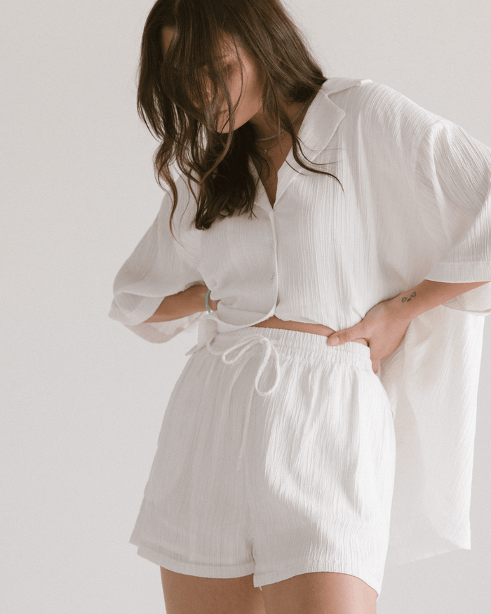 Matilda Shorts | White Crepe