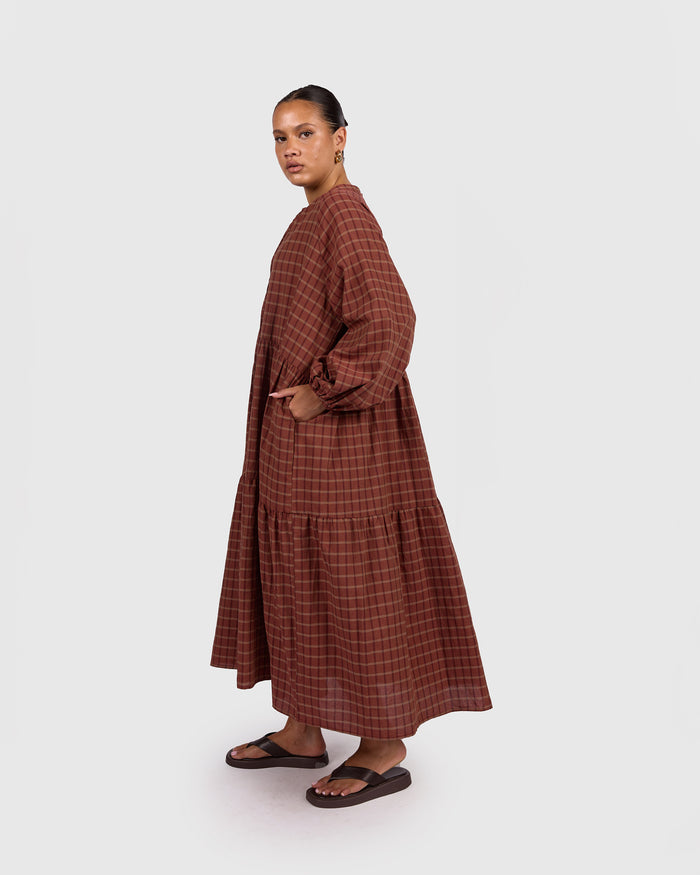 Maxi Avalon Smock | Maple Gingham
