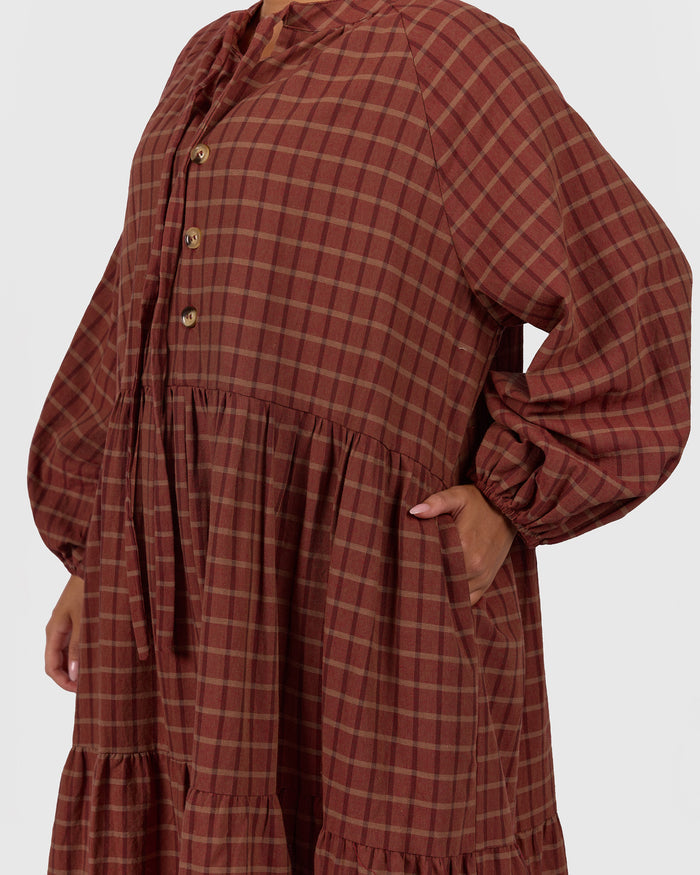 Maxi Avalon Smock | Maple Gingham