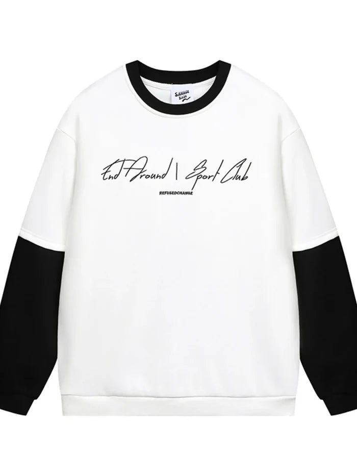 Men's Color Block Crew Neck Sweatshirt