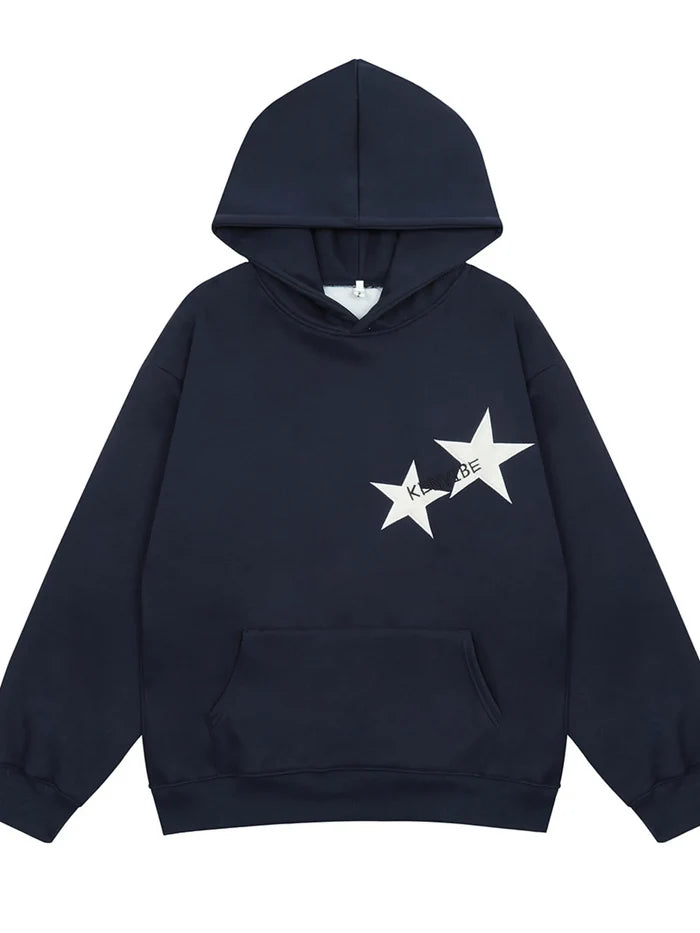 Men's Contrast Star Long Sleeve Hoodie
