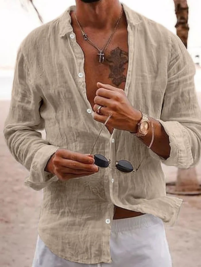 Men's Full Size Button Up Long Sleeve Shirt Plus Size