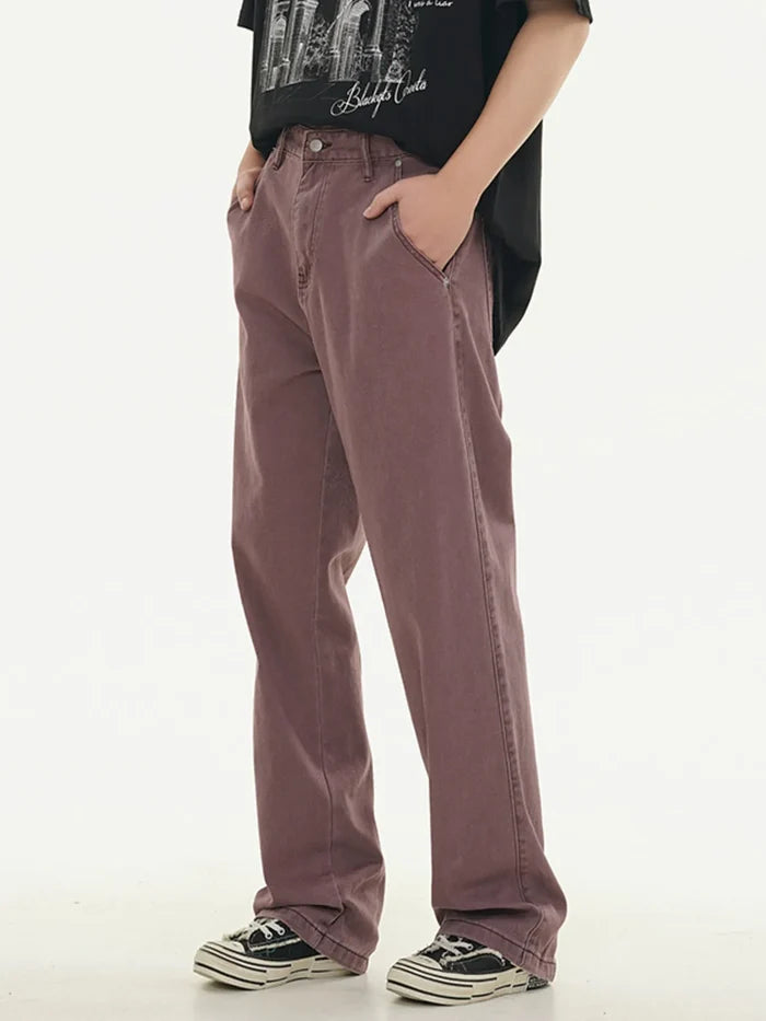 Men's Full Size Vintage Wash Wide Leg Jeans Plus Size
