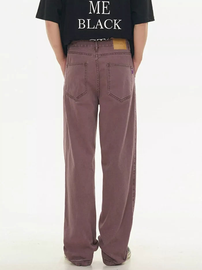 Men's Full Size Vintage Wash Wide Leg Jeans Plus Size