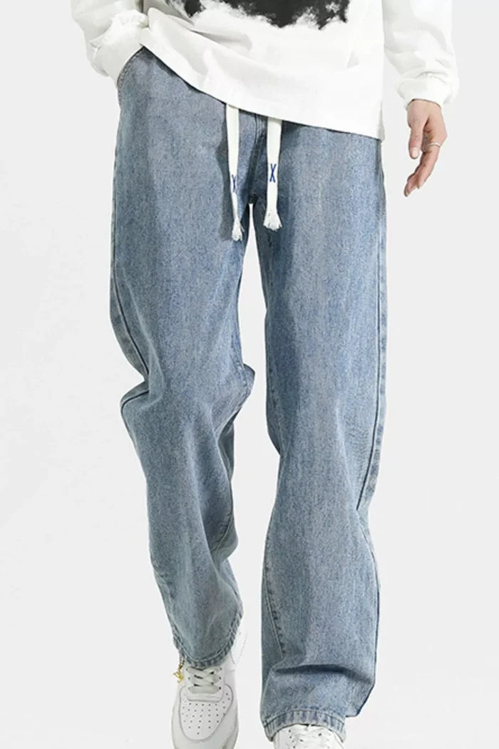 Men's Full Size Wash Loose Fit Jeans Plus Size