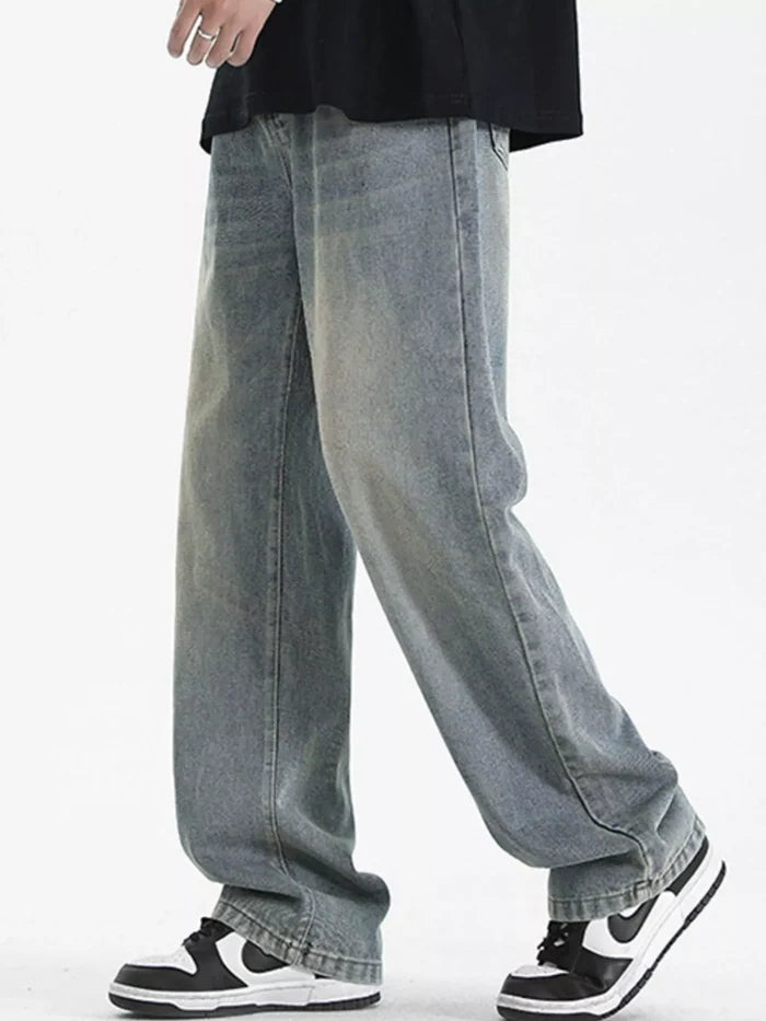 Men's Full Size Wash Loose Fit Jeans Plus Size