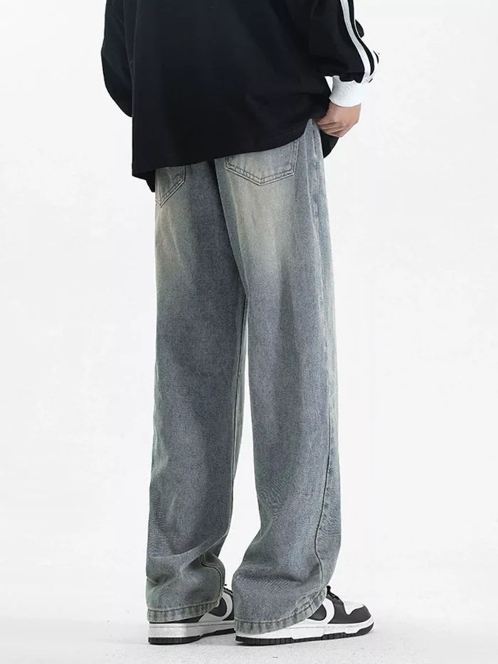 Men's Full Size Wash Loose Fit Jeans Plus Size