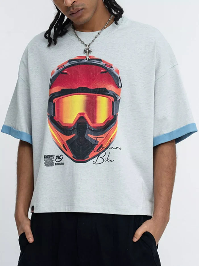 Men's Graphic Short Sleeve T-Shirt with Contrast Trim